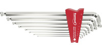 Jeu de clés mâles coudées, 6 pans, longues, tête sphérique double
