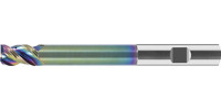 Fraise HPC, carbure monobloc, longue, avec arrosage central, ta-C, D3