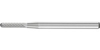 Mini-fraise sur tige en carbure, forme cylindrique à bout arrondi WRC, denture 5